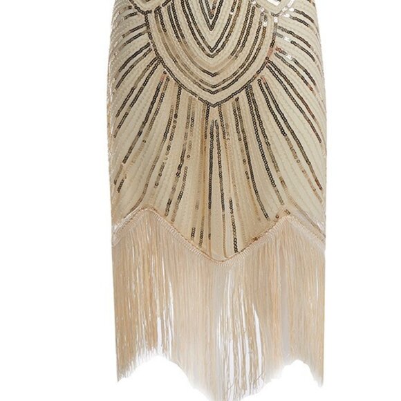 Retro 80s Style Sparkly Sequin Dress Metallic Evening Cocktail Gown - Picture 3 of 4